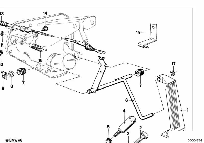 Cavo acceleratore per la serie BMW 5 E12 (OEM 35411116090). BMW originale.