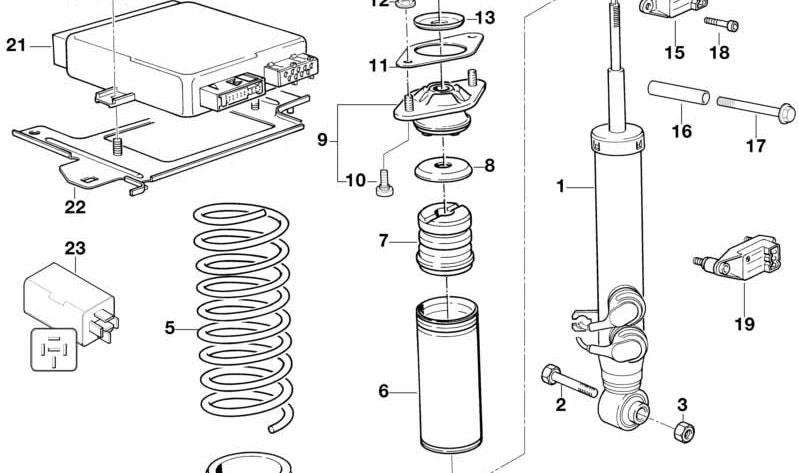 Sensor de aceleración OEM 37141179832 para BMW E24 635CSi (todos los modelos compatibles del 06/1978 al 01/1989). Original BMW.