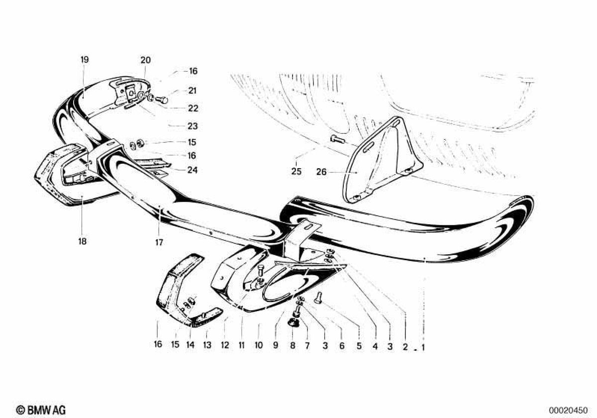 Bumper anteriore centrale OEM 51111811256 per BMW E30. BMW originale.