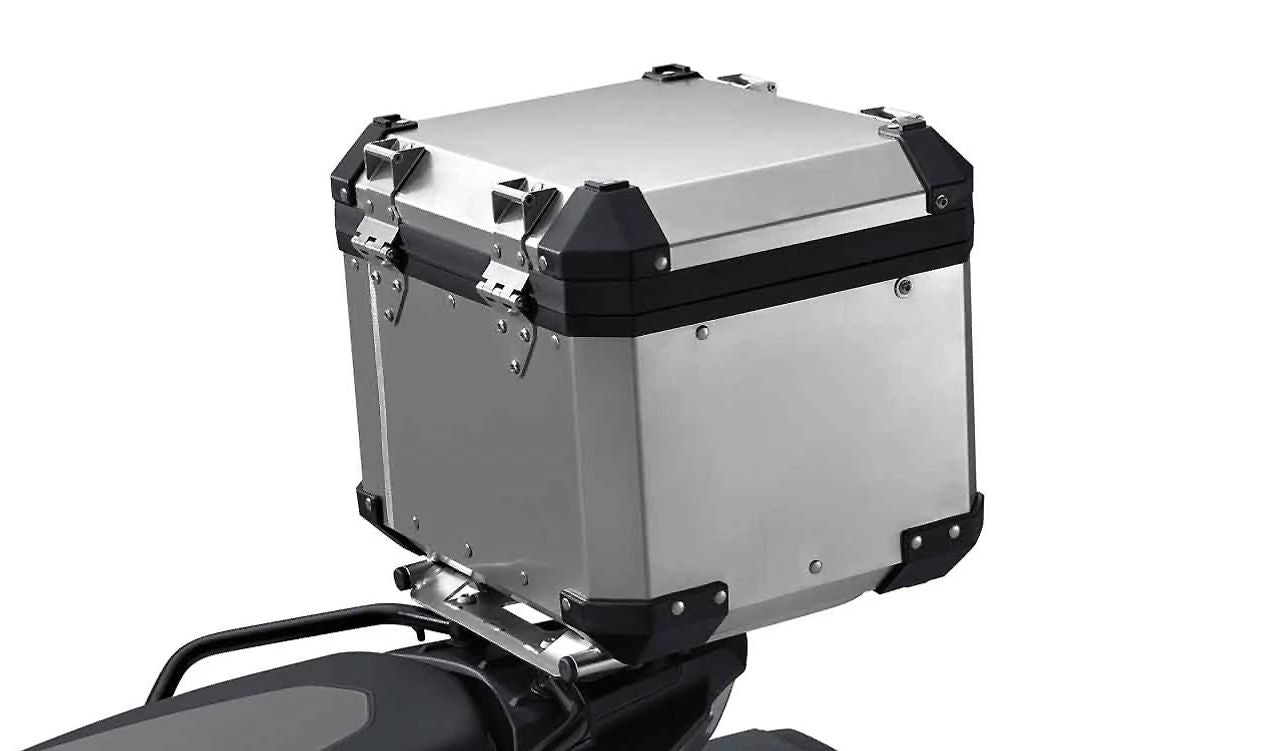 Topcase de aluminio OEM 77438566446 para motos BMW R 1200 GS Adventure, F 800 GS, F 800 GS Adventure... y más. Original BMW Motorrad.
