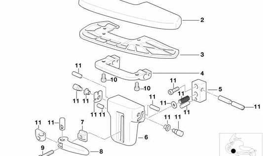 Capa de goma izquierda OEM 71607651927 para motos BMW K1200LT, K1200RS (K589). Original BMW Motorrad.