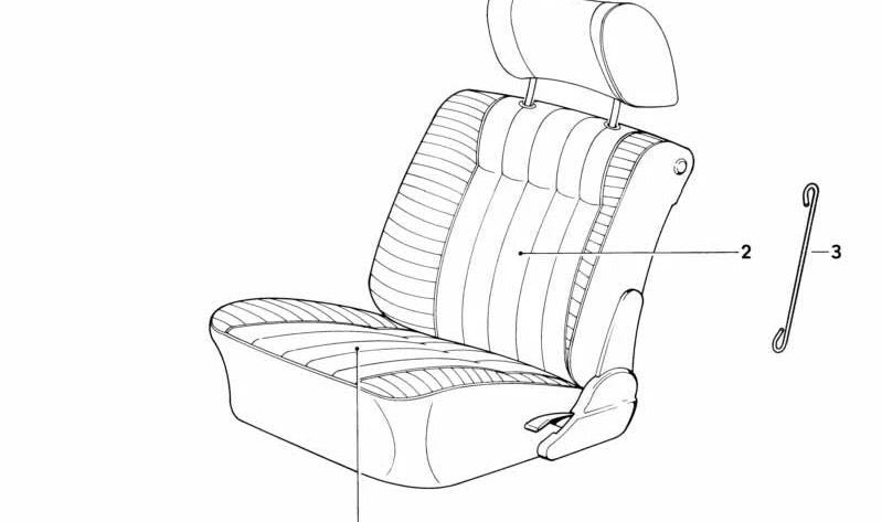 Couvercle de siège Fabric OEM 52108142866 pour la série BMW 5 E34 (tous les modèles compatibles). Couleur 0408 Ultramarín. Pièce BMW originale.