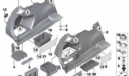 Guarnecido lateral izquierdo maletero OEM 51487246299 para BMW F30, F80. Pieza original BMW.