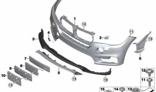 OEM printed front bumper 51117378557 for BMW F15. Original BMW piece.