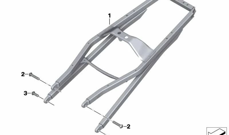 Silberner Heckrahmen OEM 46517655446 für BMW Motorrad K1200S, K1200R, K1300S... und mehr. Original BMW Motorrad.