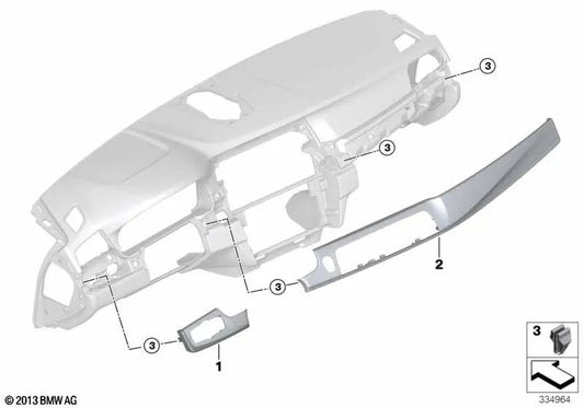 Blende para BMW 5 F10 Series, F11 (OEM 51458050172). BMW original.