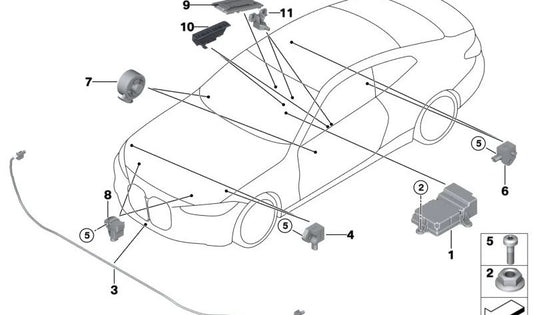 PTS PTS Pedestrian Protection Sensor 65765A1D6F7 for BMW G26. Original BMW.
