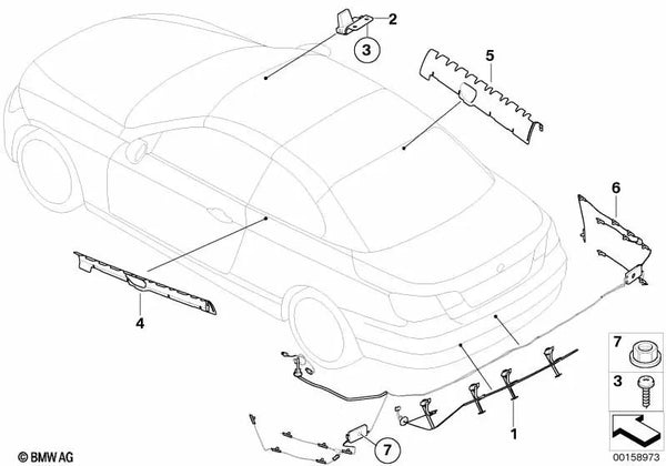 Antena parachoques TV/DAB OEM 65206947252 para BMW E93, E93 LCI. Original BMW.