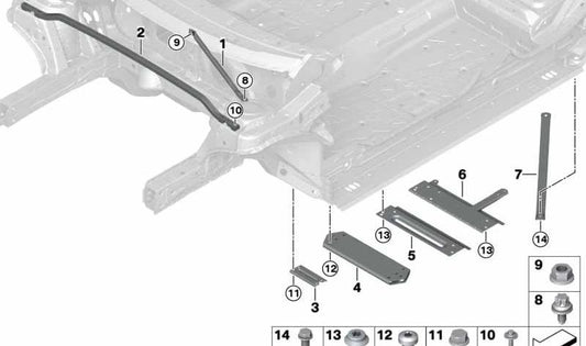 Rear right torsion bar for BMW X1 F49, F49N (OEM 51617372814). Original BMW.
