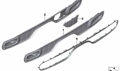 Marco cromado delantero OEM 51127365073 para MINI F55, F56, F57. Original MINI.