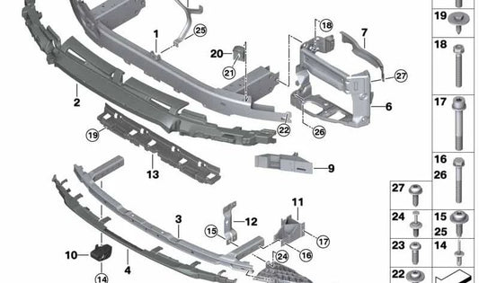 Buffer superior para BMW 5 G30 Series, G31, G38 (OEM 51118062846). BMW original