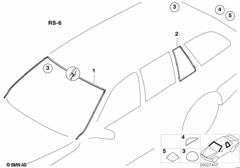 Windshield cover for BMW E39 (OEM 51318172745). Original BMW.