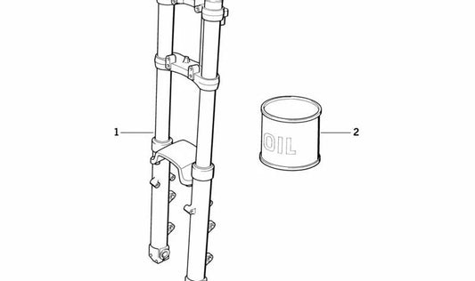 OEM 31422312448 Telescopic Fork for BMW (F650GS, F700GS, F800GS, F800R). Original BMW Motorrad.