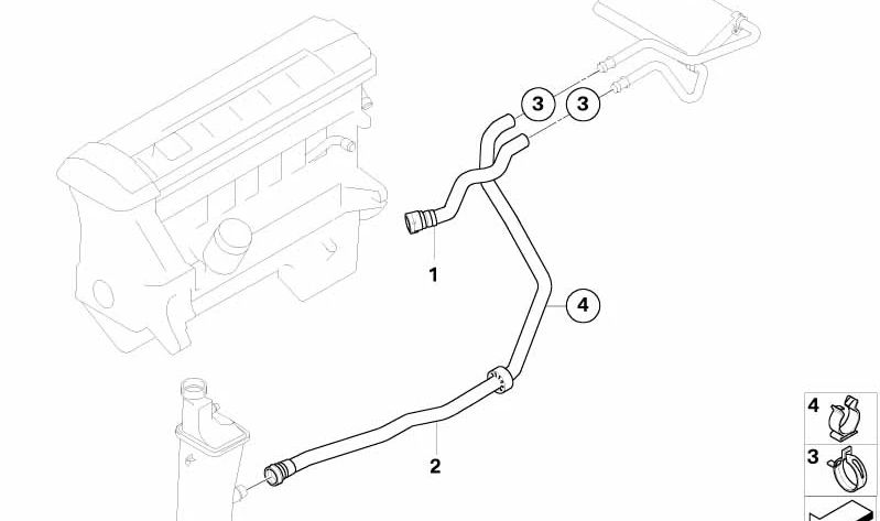Sleve de réfrigérant OEM 64216909240 pour BMW Z4 E85 2.2i, 2.5i et 3.0i (2002-2005). Compatible avec les moteurs M54. BMW d'origine.