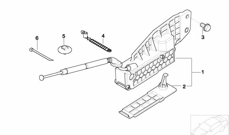 Palanca de desbloqueo de emergencia OEM 24507573345 para BMW E65, E66 (730d, 730i, 735i, 740i, 745i, 750i, 760i). Original BMW.