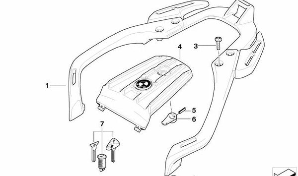 Tapa plateada para base de equipaje OEM 46547678918 para motos BMW F 650 GS, G 650 GS, G 650 GS Sertao. Original BMW Motorrad.