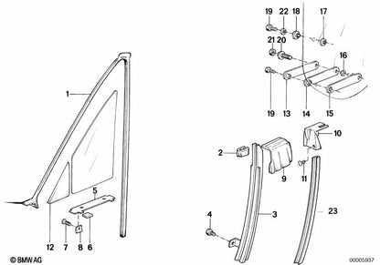 Klammer for BMW 3 Series E30, E36, 8 Series E31 (OEM 51371919855). Genuine BMW