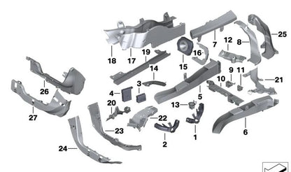 Gutter di cablaggio per BMW 5 F10 Series, F11 (OEM 61139205705). BMW originale