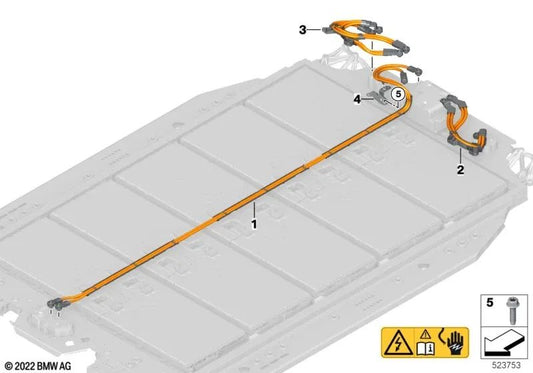High Voltage Battery Wiring Harness for BMW 7 Series G70 (OEM 61278846863). Original BMW