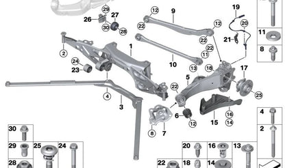 Buje de rueda con rodamiento OEM 33416851589 para BMW F40, F44, F45, F46, F48, F49, F39. Original BMW