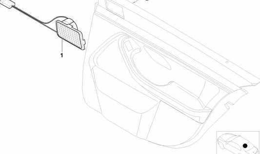 Altavoz de medios derecho OEM 65138362546 para BMW E39. Original BMW.
