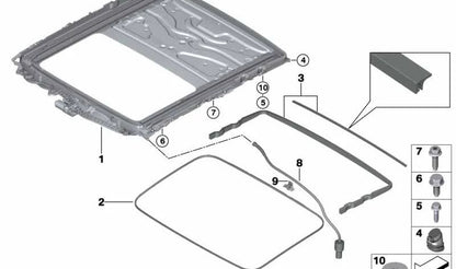 Junta perimetral OEM 54107245551 para BMW E39, E60, F10, F18, F90, G30, G38, E38, E65, E66, F01, F02, F04, G11, G12, E71, E72, F16, F86. Original BMW.