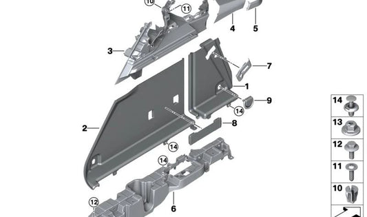 Rear left trunk liner for BMW i I20 (OEM 51476927127). Original BMW