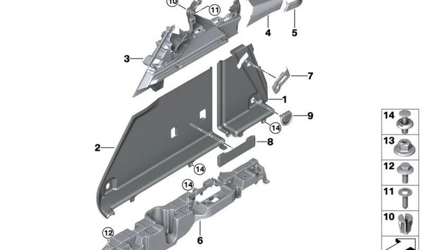 Soporte izquierdo del larguero OEM 51477948339 para BMW Serie 3 (E46). Original BMW.