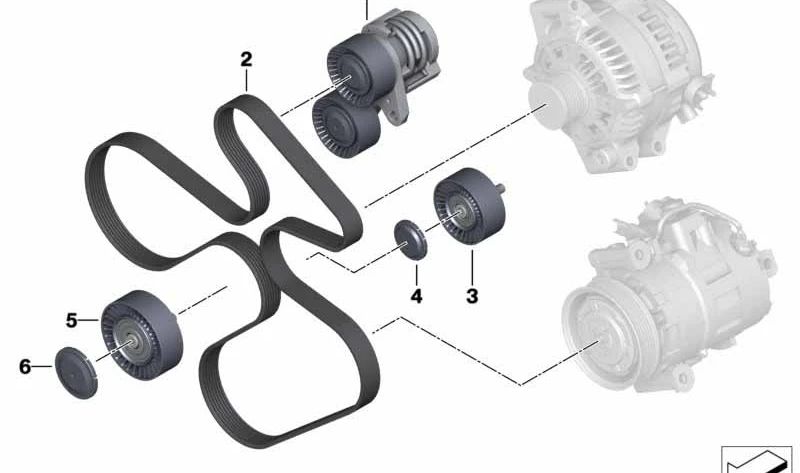 Tensor de correa mecánico para BMW E89 (OEM 11287571852). Original BMW