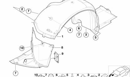 Tuerca chapa autoblocante OEM 07143428236 para BMW F22, F87, E46, F06, F13, E65, E66, E83, E70, E71, E72, E85, E86 y MINI F55, F54, F60. Original BMW y MINI.