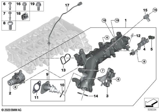 Tubo para BMW G42, G20, G21, G28, G22, G23, G26, G30, G31, G32, G01, G02, G05 (OEM 11618597073). BMW original