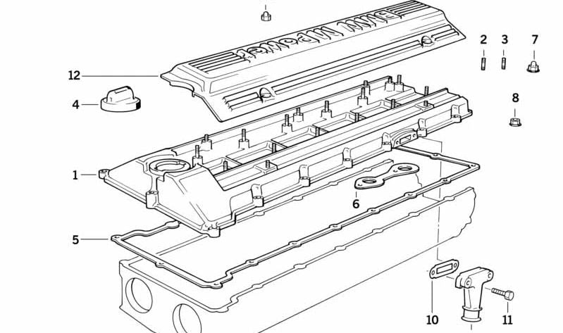 Junta sin asbesto OEM 11121312172 para BMW E28, E34, E24. Recambio original BMW.