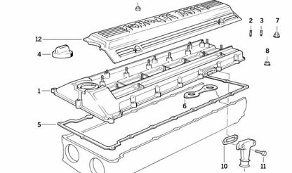 Junta sin asbesto OEM 11121312172 para BMW E28, E34, E24. Recambio original BMW.