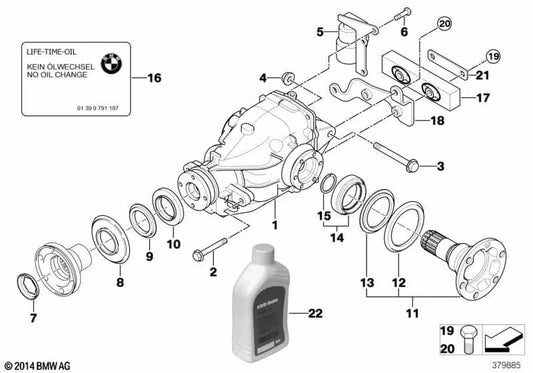 Flange de saída de arrasto para BMW 3 E46 Series (OEM 33131428894). BMW original