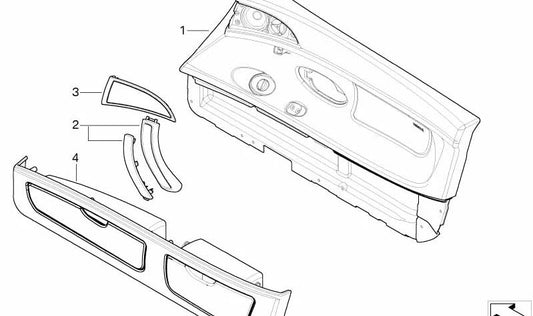 Maça da porta esquerda para BMW Z8 E52 (OEM 51418020641). BMW original.