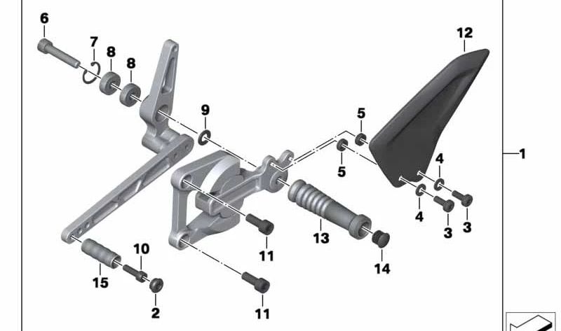 Linker Fußstützensatz OEM 46718526291 für BMW HP4 K42 Motorräder (09/2011-07/2014). Original BMW Motorrad.