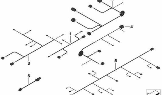 Cableado Servotronik OEM 61129221703 para BMW F07, F10, F11, F01, F02, F04. Compatible con modelos 530d, 535d, 535i, 550i, 730i, 740i, 750i, 760i, 730Li. Original BMW.