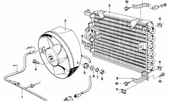Condensador del aire acondicionado OEM 64531366344 para BMW E21. Original BMW.