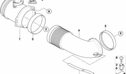 Contador de masas de aire OEM 13627501554 para BMW Serie 7 E65, E66 (735i, 745i, 745Li) motor N62. Original BMW.