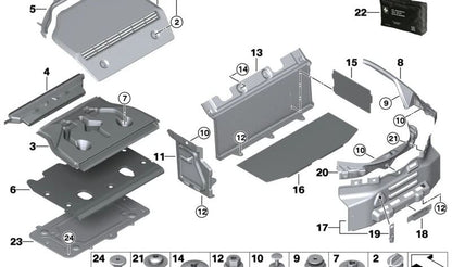 Tornillo de cabeza rebajada con seguro para BMW i I12, I15, X5 E70, F85, X6 F86 (OEM 07147275179). Original BMW