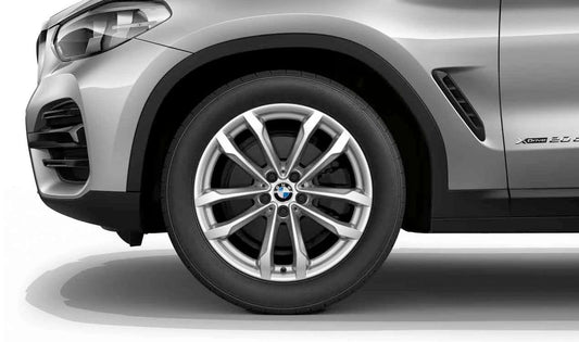 Llanta de aleación 19" diseño V-Spoke 691 OEM 36116877325 para BMW X3 (G01, G01N, G08) y X4 (G02, G02N). Color plata reflex. Original BMW. Apta para módulos RDC. Se incluye una unidad con tapacubos y tornillos.