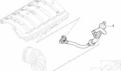 Bomba de vácuo com tubos OEM 11617515362 para BMW E46. BMW original.