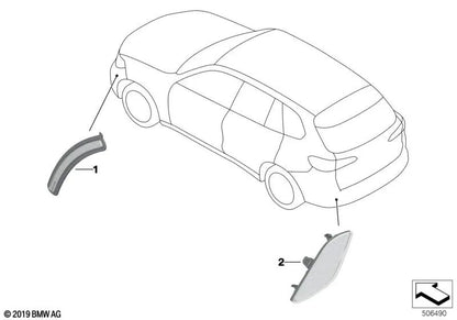 Linksseitiger Reflektor für BMW X6 F96, G06 (OEM 63147437081). Original BMW.