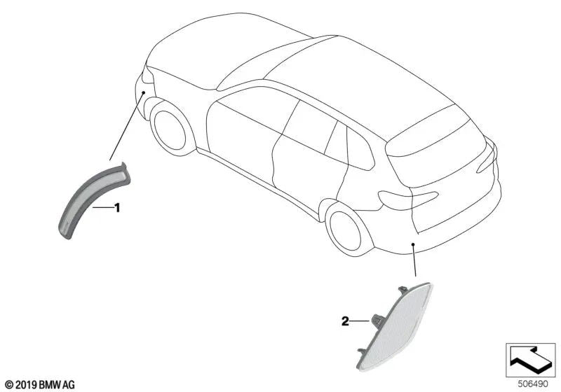 Refletor esquerdo para BMW X5 F95, F95N Series X6 F96, F96N (OEM 63148091977). BMW original.