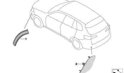 Reflector lateral derecho OEM 63147437082 para BMW G06. Original BMW.