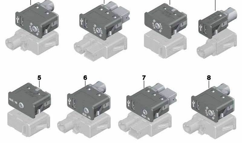 USB connector OEM 84109237656 for BMW E81, E82, E87, E88, E90, E91, E92, E93, E60, E61, F07, F10, F11, E63, E64, F06, F12, F13, F01, F02, F04, E84, E84, E84, E84, E84, E84, E84, E84, E84, E84, E84, E84, F25, F26, E70, E71, E72, E89. BMW original