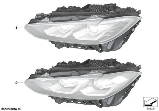 Left LED Headlights for BMW 3 Series G80, 4 Series G22, G23, G26, G82, G83 (OEM 63119851039). Original BMW.