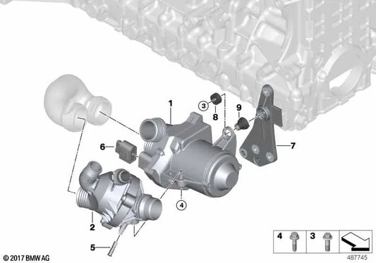 Bomba de refrigerante elétrica para BMW E70 (OEM 11519894484). BMW original.