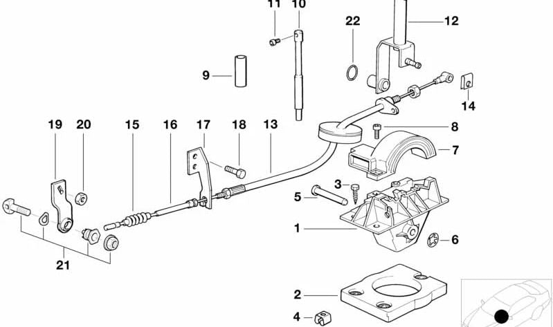 OMA -automatische Änderung Handloser 25161422044 für BMW E36 und Z3. Kompatibel mit 316i -Modellen, 318i mit automatischer Änderung. Original BMW.
