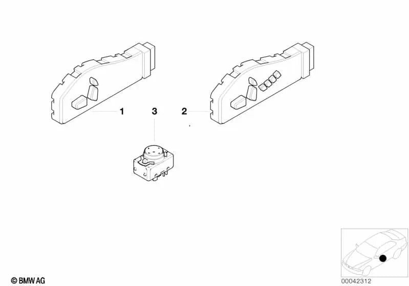Interruptor de soporte lumbar izquierdo para BMW Serie 1 E81, E82, E87, E87N, E88, Serie 3 E46, E90, E90N, E91, E91N, E92, E92N, E93, E93N, Serie 5 E39, E60, E60N, E61, E61N, F07, F10, F11, F18, Serie 6 E63, E63N, E64, E64N, Serie 7 E38, X1 E84, X3 E83, E